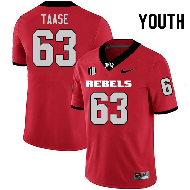 Youth #63 Amare Taase UNLV Rebels College Football Jerseys Stitched-Scarlet